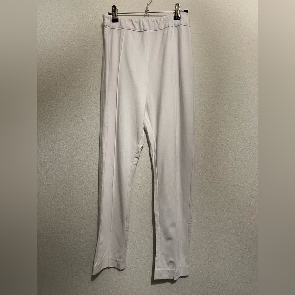 #381 Soft Surroundings White Pull On Elastic Waist Leggings Size Large
